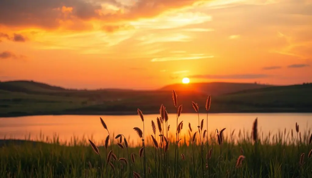 Motivierende Morgenbilder mit Sonnenaufgang