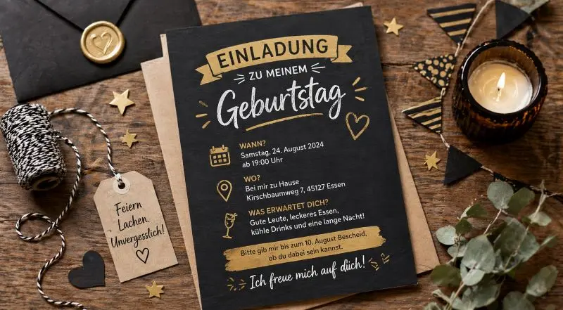 Einladung zum Geburtstag Text